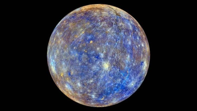 Mercury enhanced color MESSENGER February 22 2013